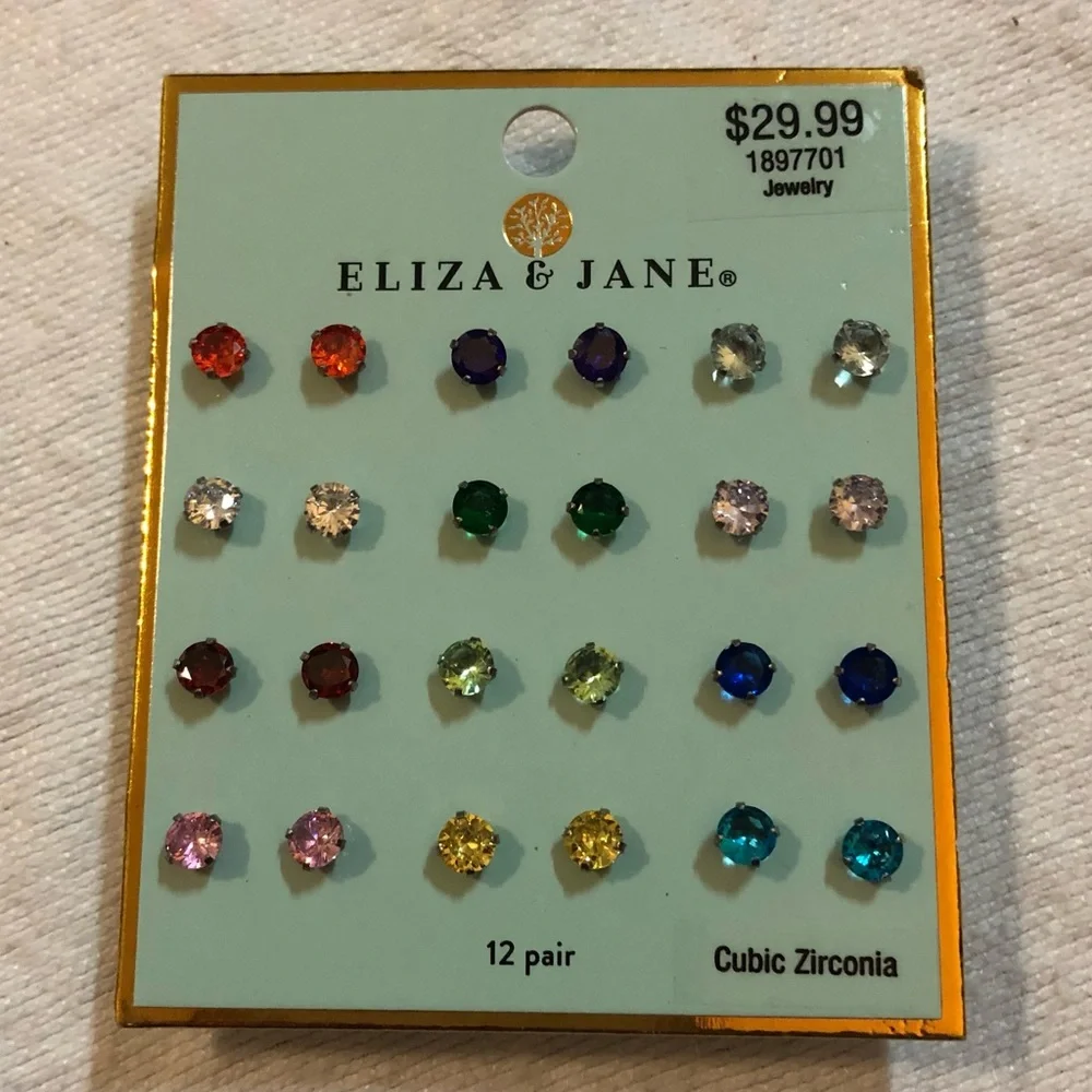 12 pairs Eliza&jane Earrings